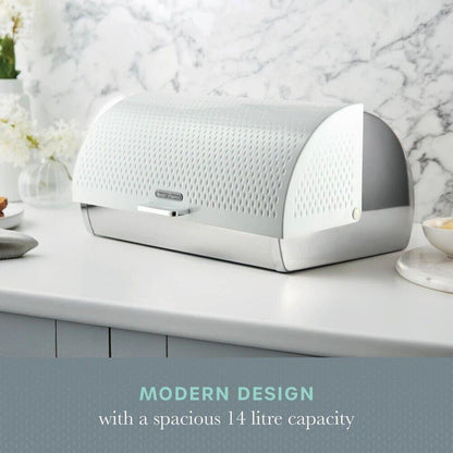 Swan Elegance Bread Bin & Canisters Kitchen Storage Set (White) - Vibe Home