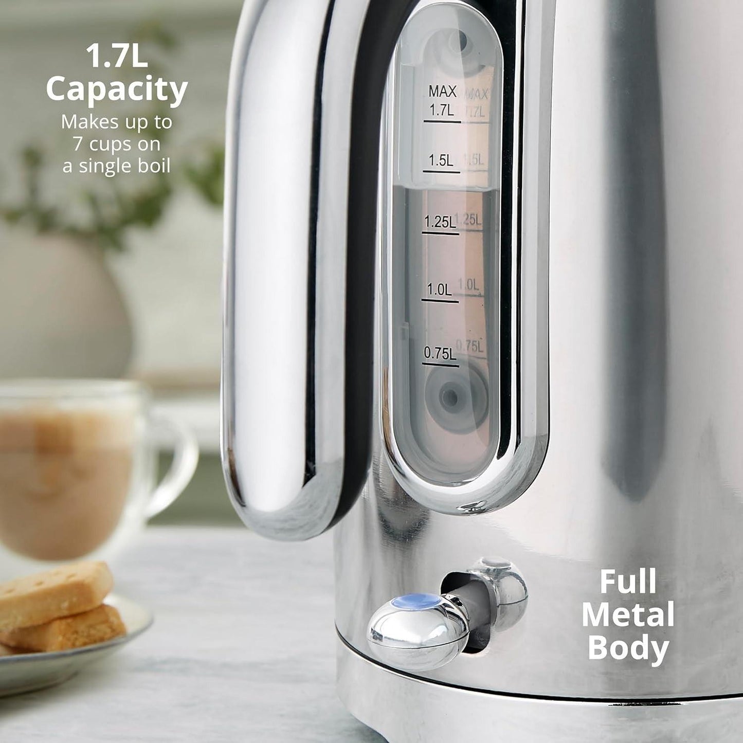 Swan Solace Kettle & 2 Slice Toaster Kitchen Set Silver (Stainless Steel) - Vibe Home
