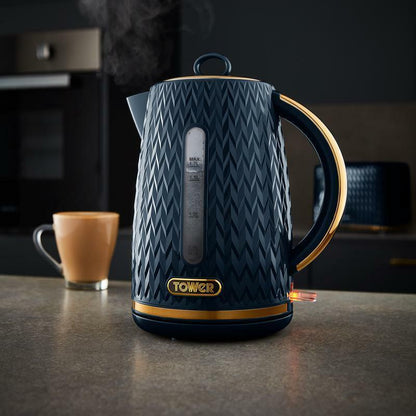 Tower Empire Kettle & 4 Slice Toaster Kitchen Set (Midnight Blue) - Vibe Home