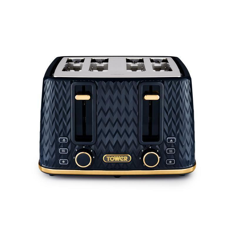 Tower Empire Kettle & 4 Slice Toaster Kitchen Set (Midnight Blue) - Vibe Home