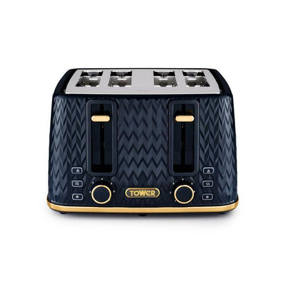 Tower Empire Kettle & 4 Slice Toaster Kitchen Set (Midnight Blue) - Vibe Home