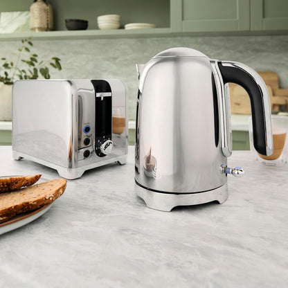 Swan Solace Kettle & 2 Slice Toaster Kitchen Set Silver (Stainless Steel) - Vibe Home