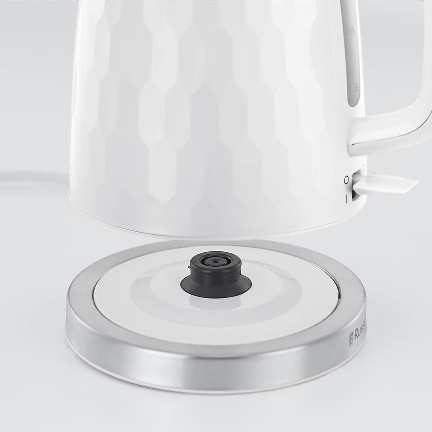 Russell Hobbs Honeycomb Kettle & 2 Slice Toaster Kitchen Set (White) - Vibe Home