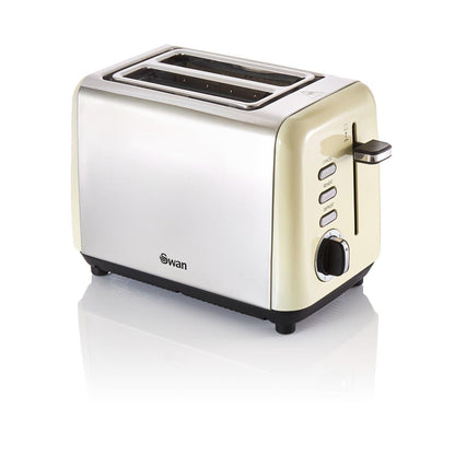 Swan Townhouse Kettle & 2 Slice Toaster Kitchen Set (Cream) - Vibe Home