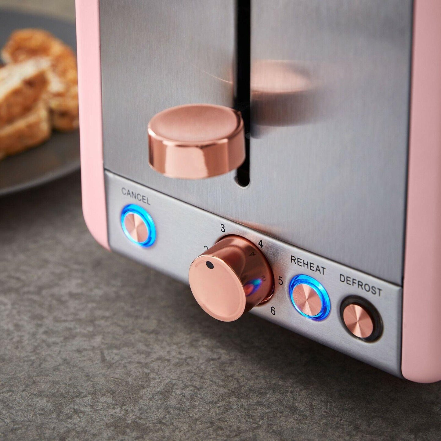 Tower Cavaletto Pyramid Kettle, 2 Slice Toaster & Canisters Kitchen Set (Pink) - Vibe Home