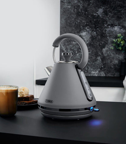 Tower Sera Kettle & 4 Slice Toaster Kitchen Set (Grey) - Vibe Home