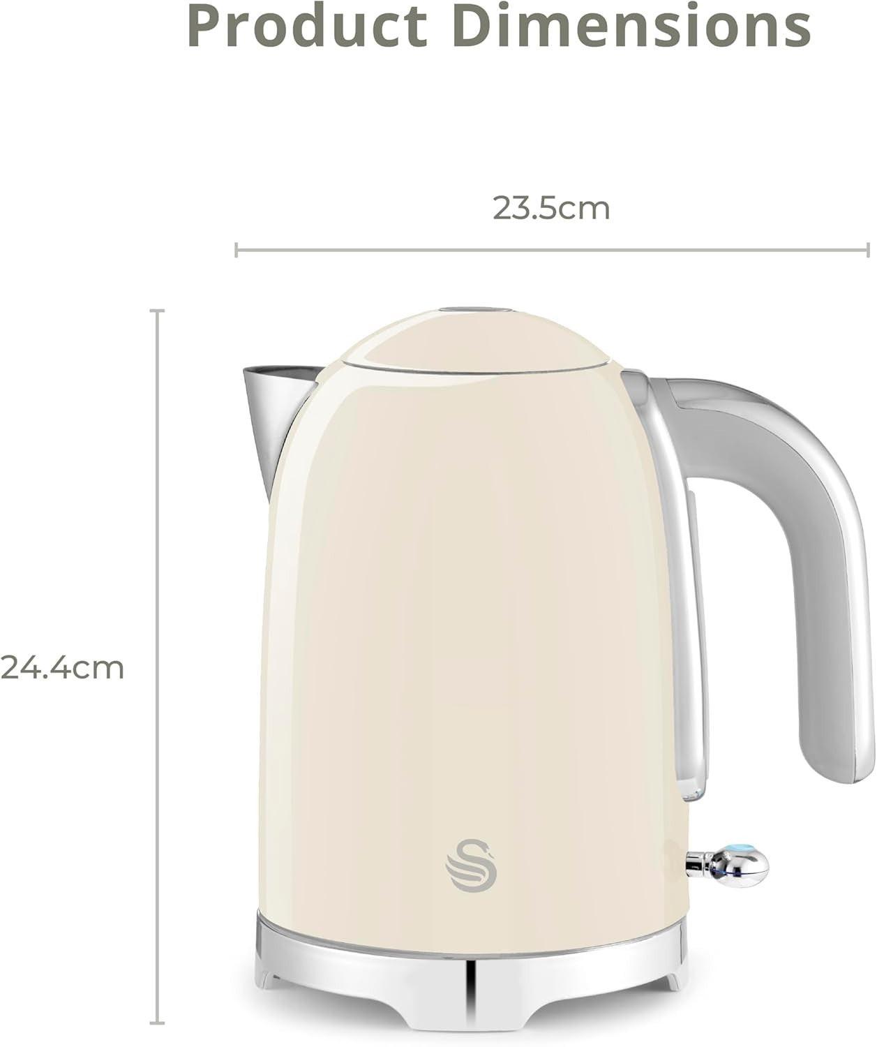 Swan Solace Kettle & Toaster Kitchen Set (Cream) - Vibe Home