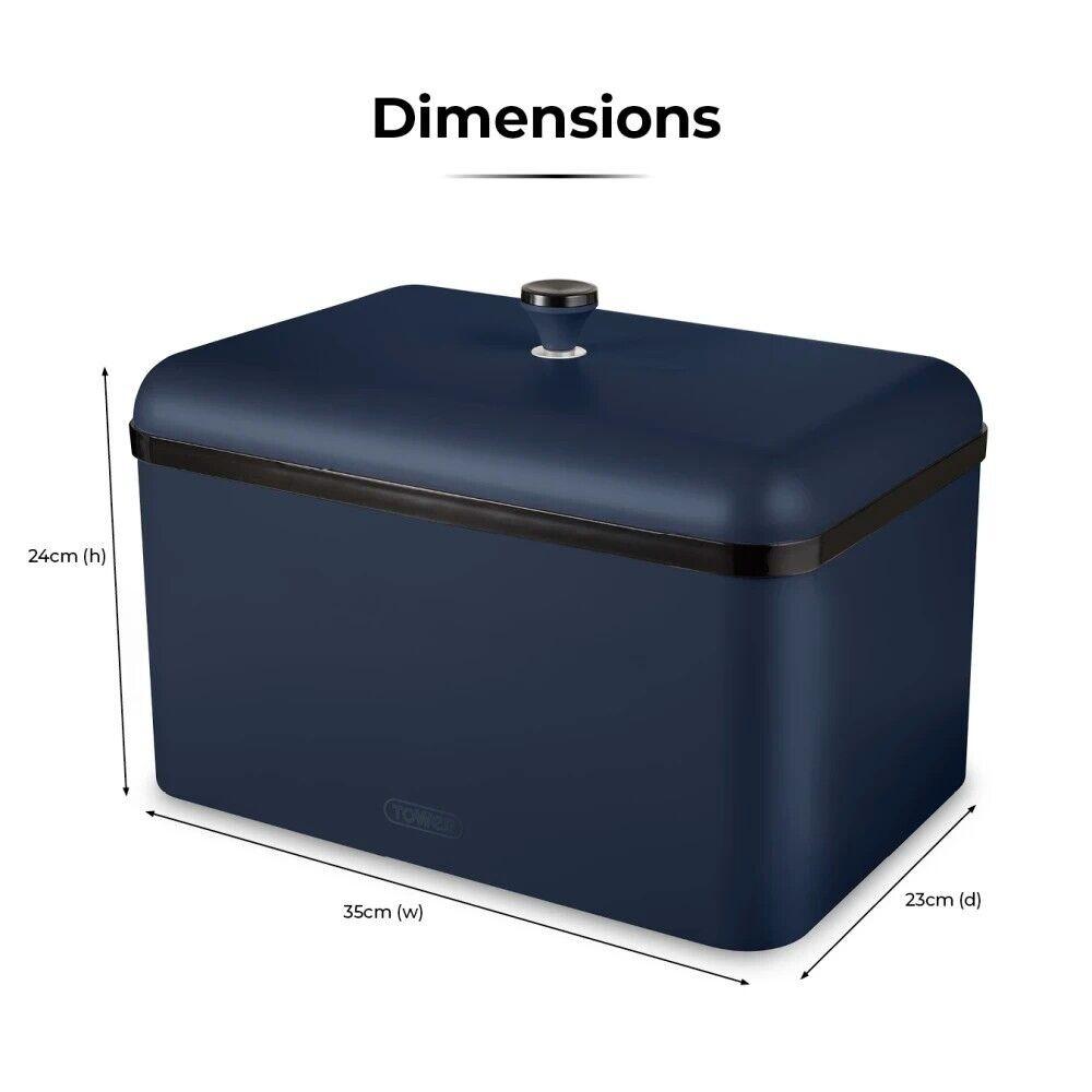 Tower Sera Bread Bin & Canisters Kitchen Storage Set (Midnight Blue) - Vibe Home