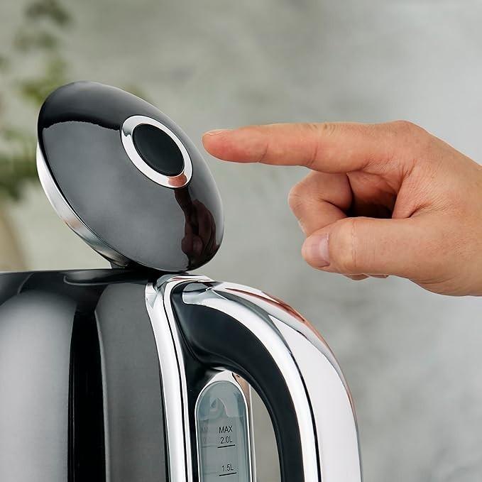 Swan Solace Kettle & 2 Slice Toaster Kitchen Set Grey (Graphite) - Vibe Home