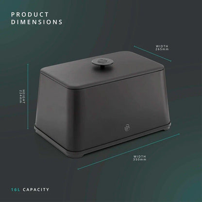 Swan Stealth Kettle, 4 Slice Toaster, Bread Bin, Canisters Kitchen Set (Matt Black) - Vibe Home