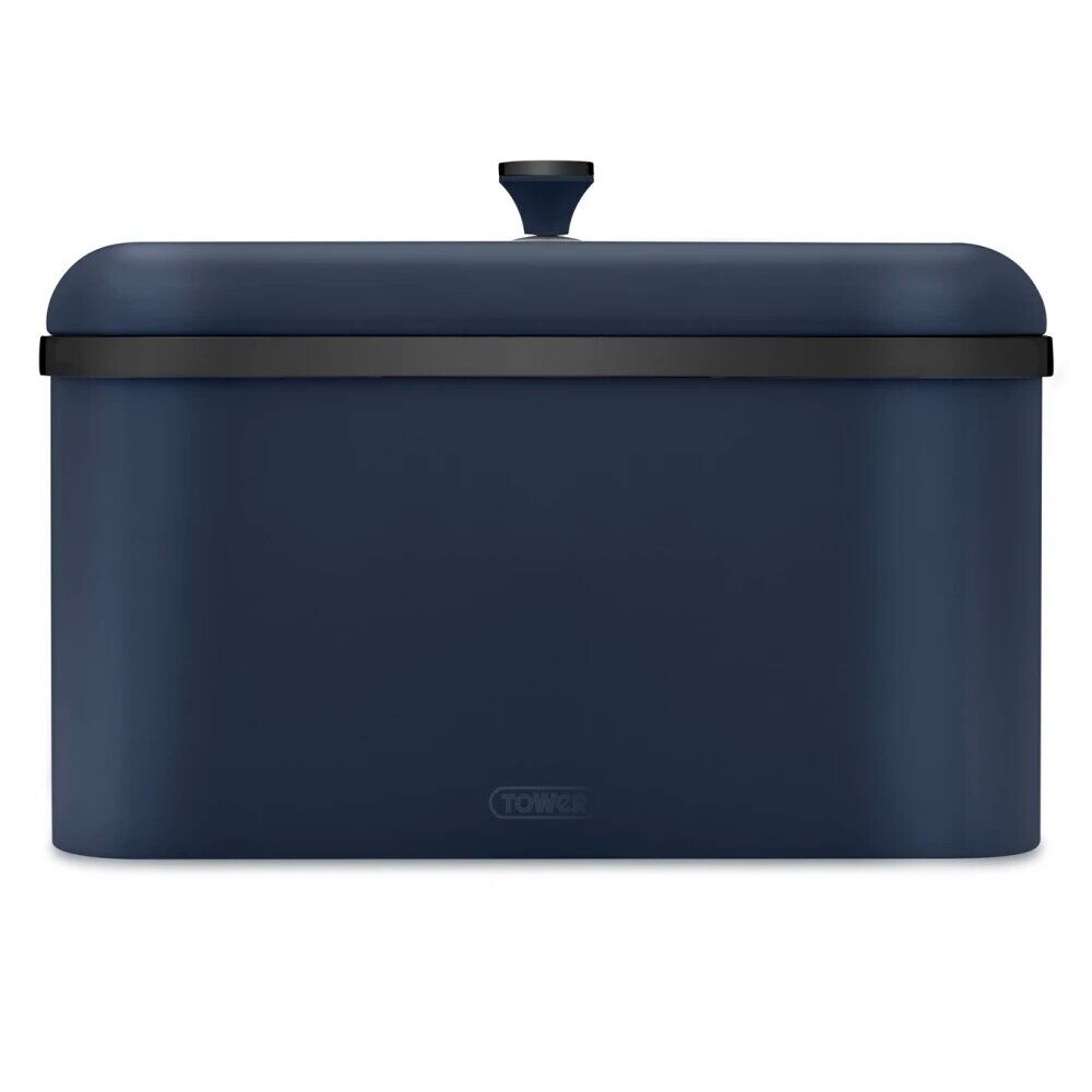 Tower Sera Kettle, 4 Slice Toaster, Bread Bin, Canisters Kitchen Set (Midnight Blue) - Vibe Home