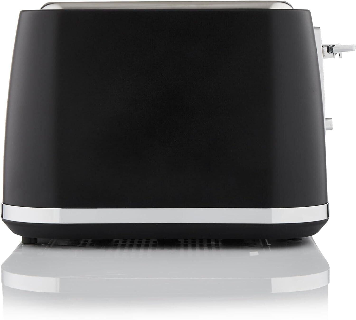 Swan Serenity Kettle & 4 Slice Toaster Kitchen Set (Black) - Vibe Home