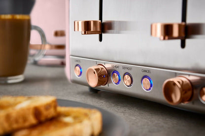 Tower Cavaletto Pyramid Kettle, 4 Slice Toaster & Canister Kitchen Set (Pink) - Vibe Home