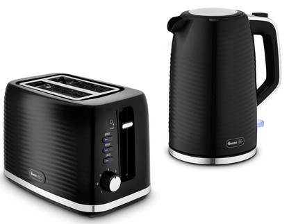 Swan Wave Kettle & Toaster Kitchen Set (Black) - Vibe Home