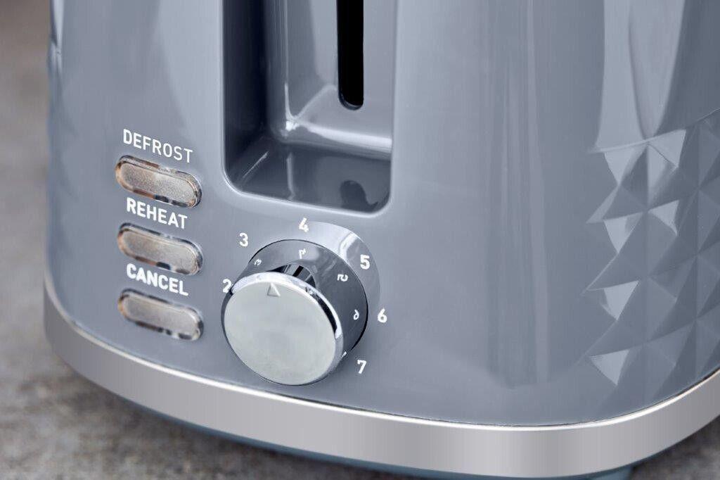 Tower Solitaire Kettle & 2 Slice Toaster Kitchen Set (Grey) - Vibe Home