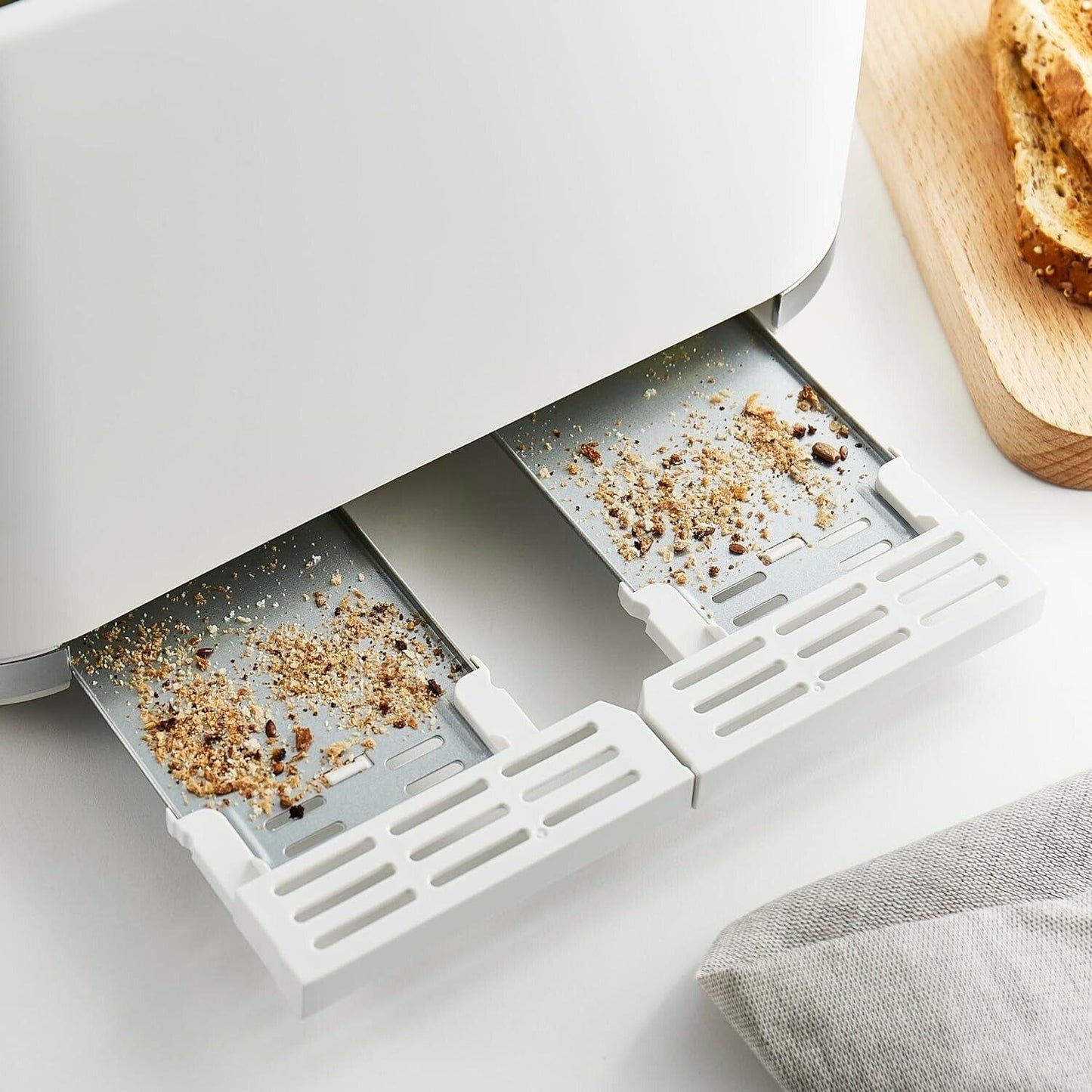 Swan Serenity Kettle, 4 Slice Toaster, Bread Bin & Canisters Kitchen Set (White) - Vibe Home
