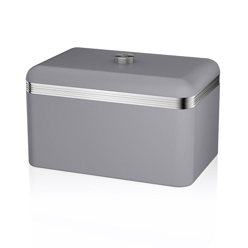 Swan Retro Bread Bin & Canisters Kitchen Storage Set (Grey) - Vibe Home