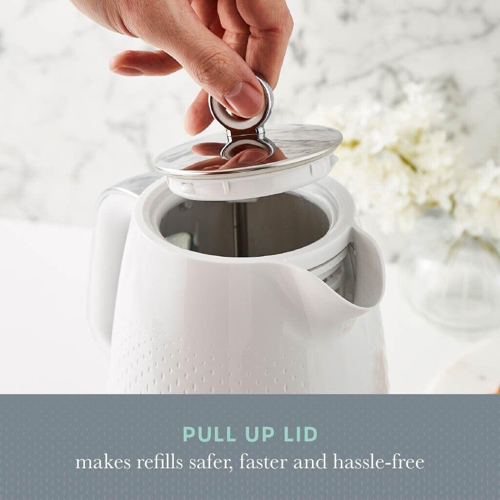 Swan Elegance Kettle & 4 Slice Toaster Kitchen Set Textured (White) - Vibe Home