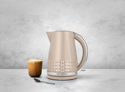 Tower Solitaire Kettle & 2 Slice Toaster Kitchen Set (Latte) - Vibe Home