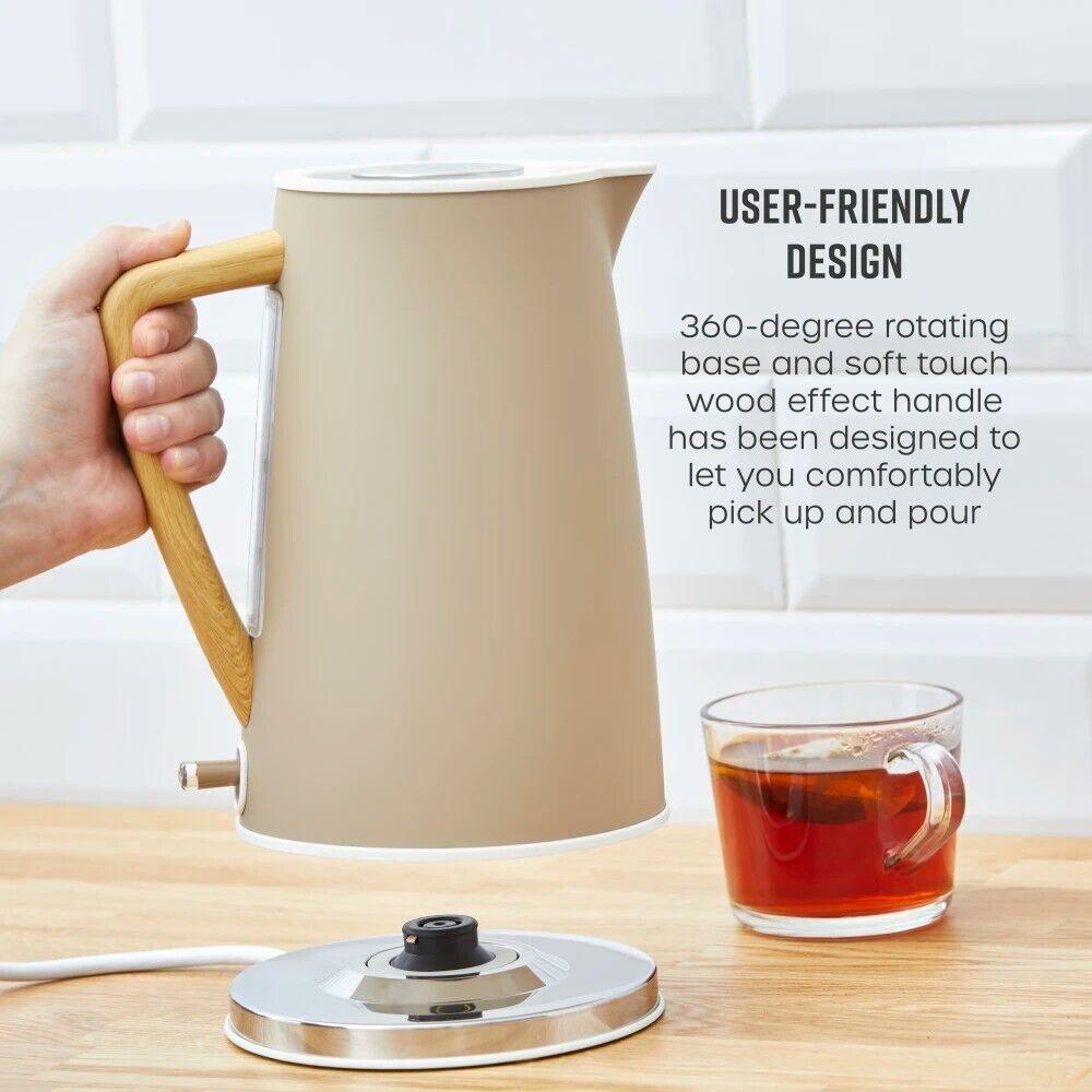Swan Nordic Kettle & 4 Slice Toaster Kitchen Set (Oatmeal) - Vibe Home