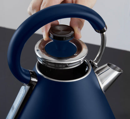 Tower Sera Kettle, 4 Slice Toaster, Bread Bin, Canisters Kitchen Set (Midnight Blue) - Vibe Home