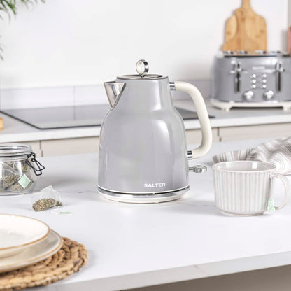 Salter Salter Retro Kettle & 4 Slice Toaster Kitchen Set (Grey)