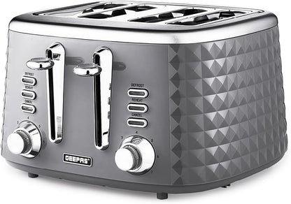 GEEPAS Argyle 4 Slice Toaster GBT36552UK-GR (Grey)