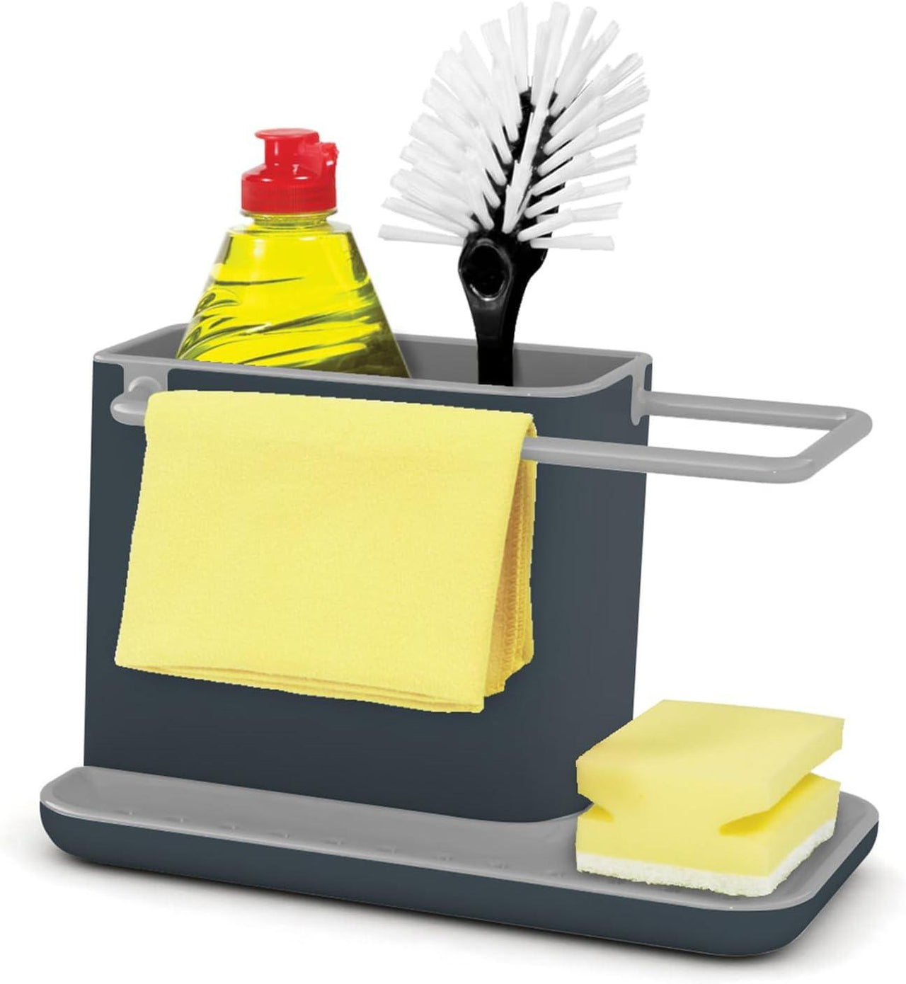 Joseph Joseph Grey Caddy Kitchen Sink Area Organiser with Sponge Holder 85022 - Vibe Home