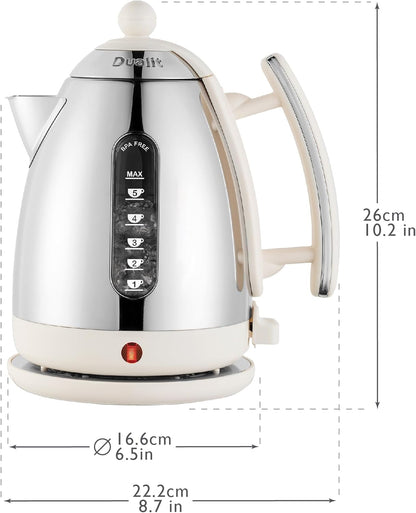 Dualit Lite Jug Kettle & 4 Slice Toaster Kitchen Set (Canvas White)