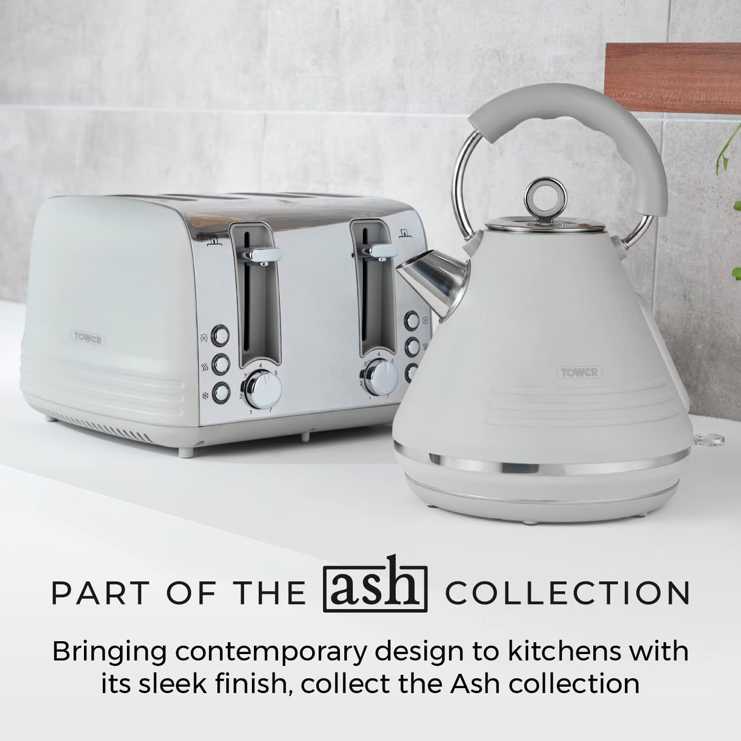 Tower Ash 4 Slice Grey Toaster T20081GRY