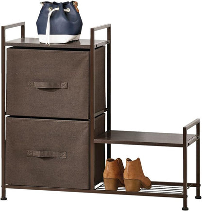 M-Design Shoe Rack Storage Drawers Hallway Side Table - Brown