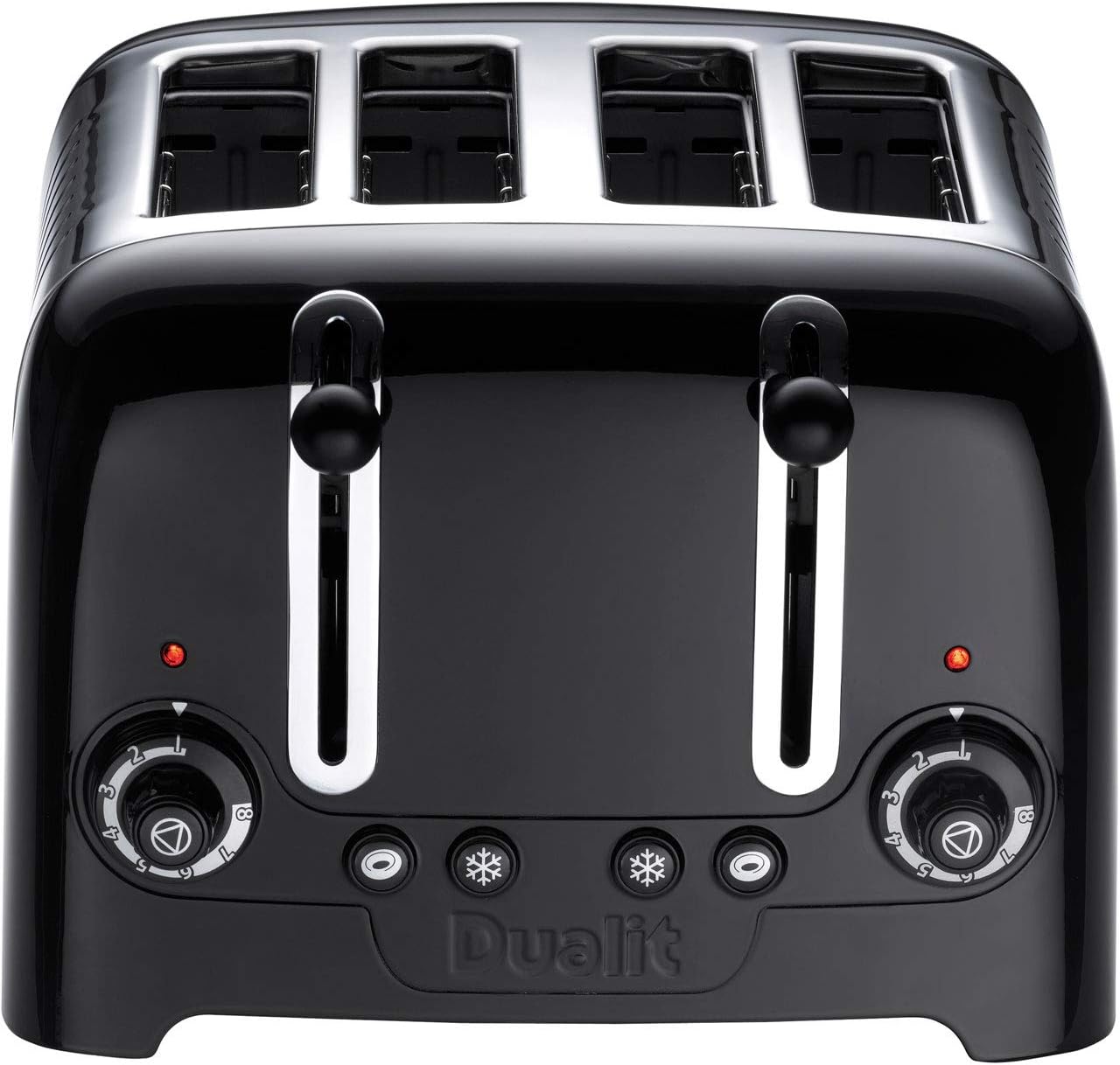 Dualit Lite 4 Slice Toaster Stainless Steel 46205 (Black Gloss)