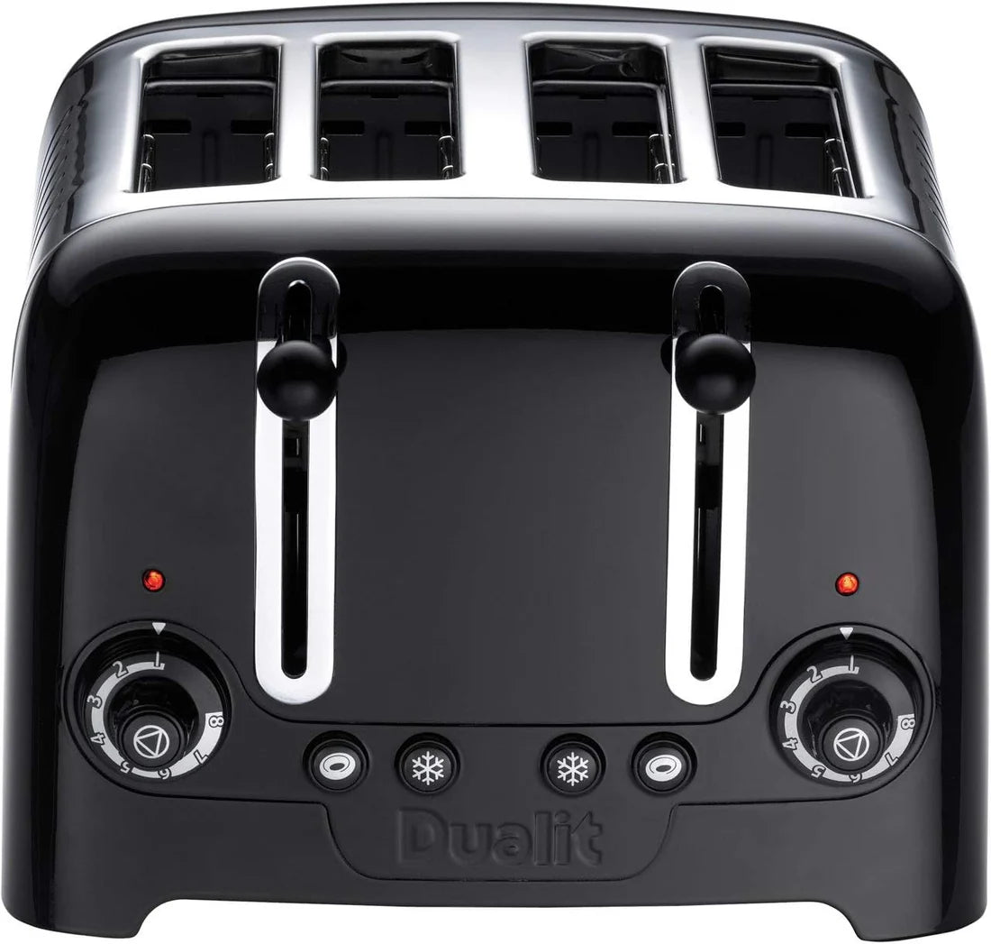 Dualit Lite Kettle & 4 Slice Toaster Matching Kitchen Set (Black Trims)