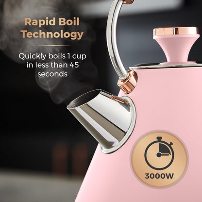 Tower Cavaletto Kettle Marshmallow Pink & Rose Gold T10044PNK