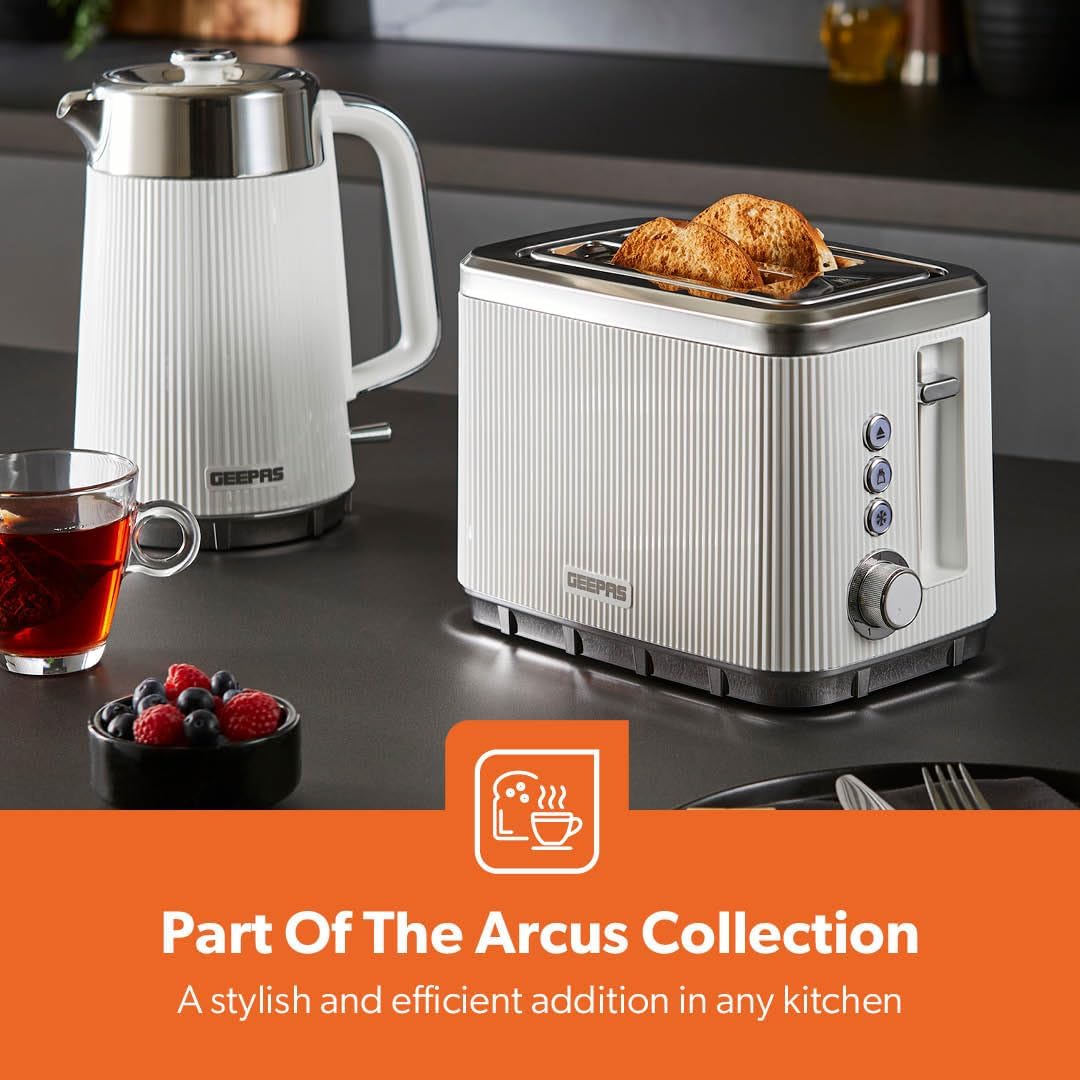 GEEPAS Arcus 2 Slice Toaster GBT36570UK-WT (White)