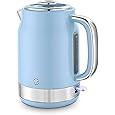 Swan Retro Jug Kettle, 2 Slice Toaster & Canisters Kitchen Set (Blue) - Vibe Home