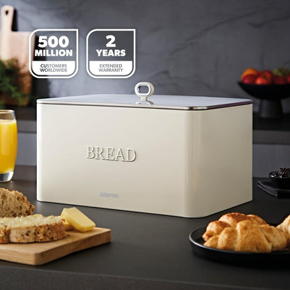 GEEPAS Retrovive 13L Bread Bin GCS63081UK-CR (Cream)