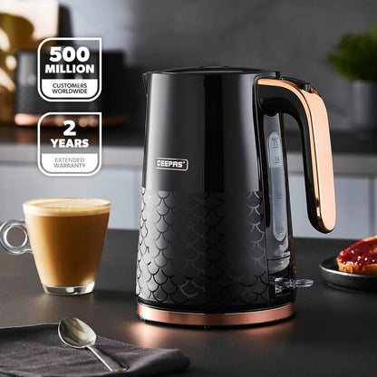 GEEPAS Aurora Kettle GK38076UK-BK (Black & Rose Gold)