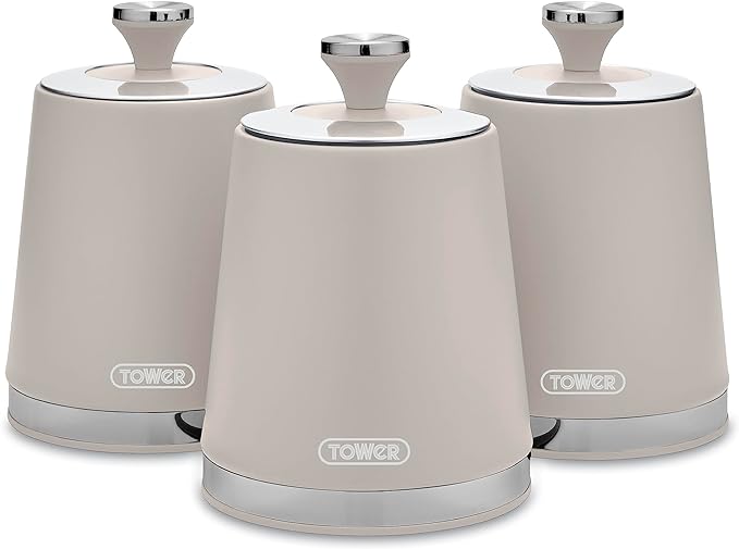 Tower Cavaletto Canisters Set Canister Steel Latte Grey T826131MSH