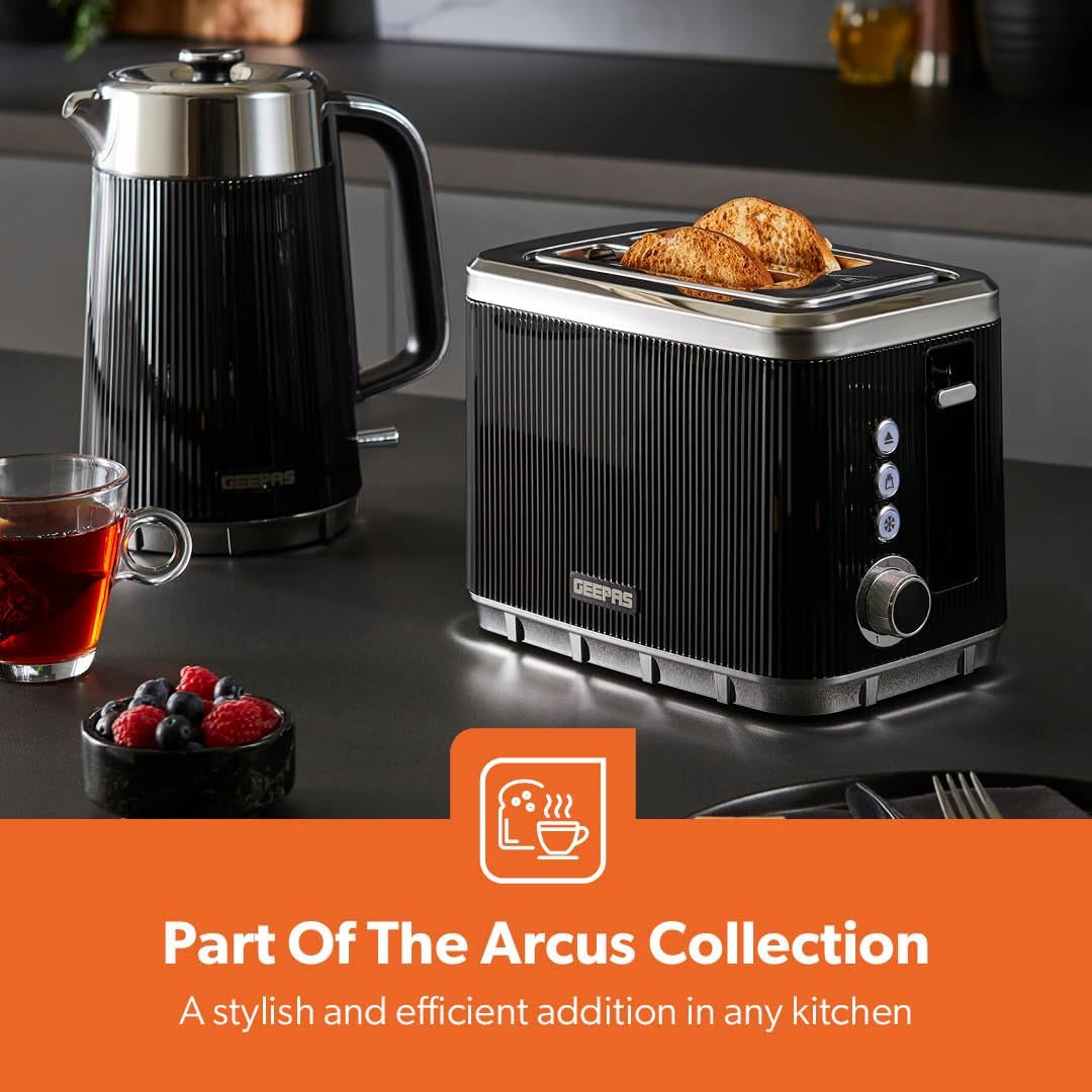 Geepas GEEPAS Arcus 2 Slice Toaster GBT36570UK-BK (Black)