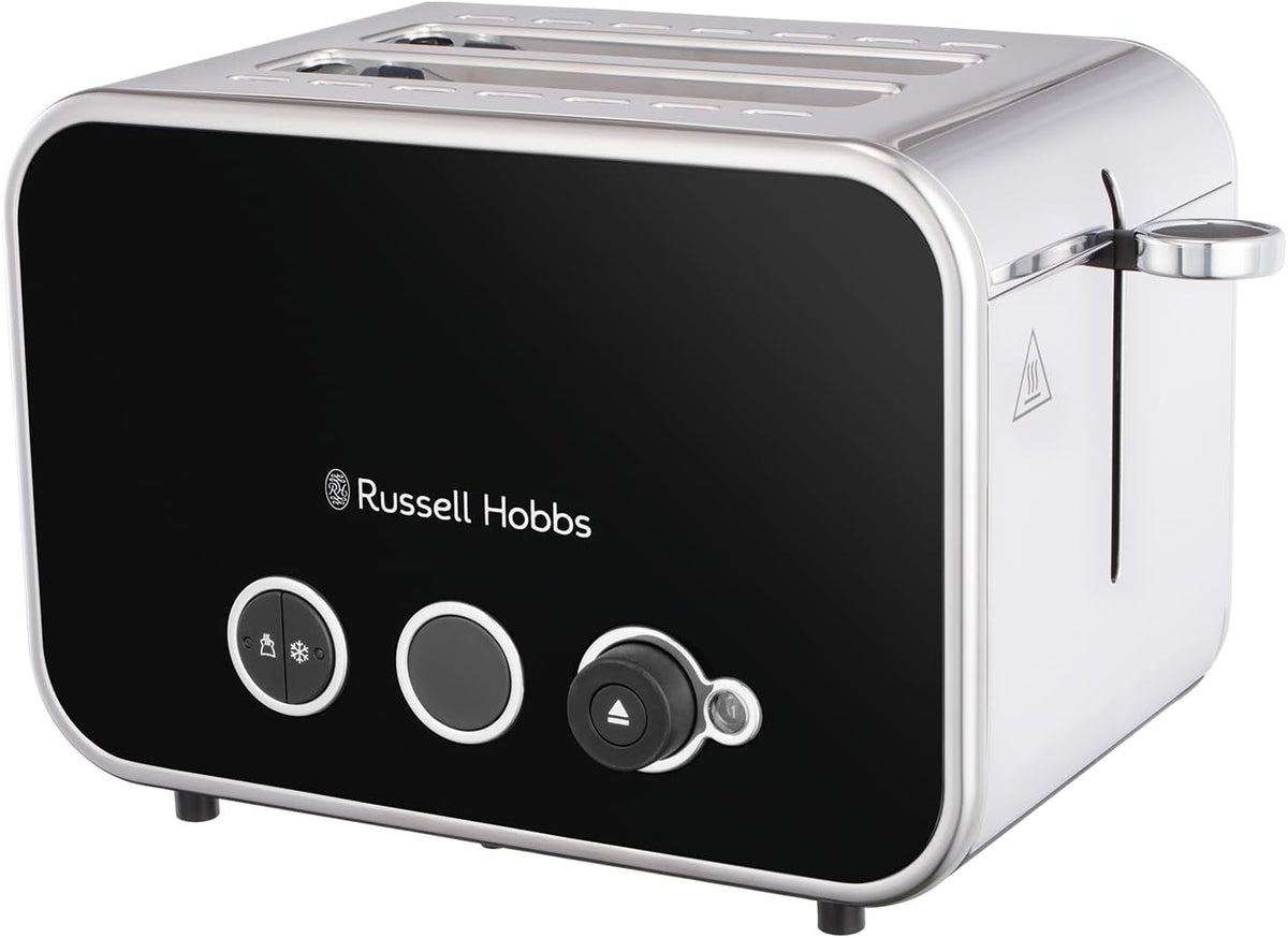 Russell Hobbs Distinctions Pyramid Kettle, 2 Slice Toaster & Microwave Kitchen Set (Black)