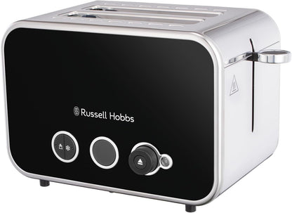 Russell Hobbs Distinctions Pyramid Kettle, 2 Slice Toaster & Microwave Kitchen Set (Black)