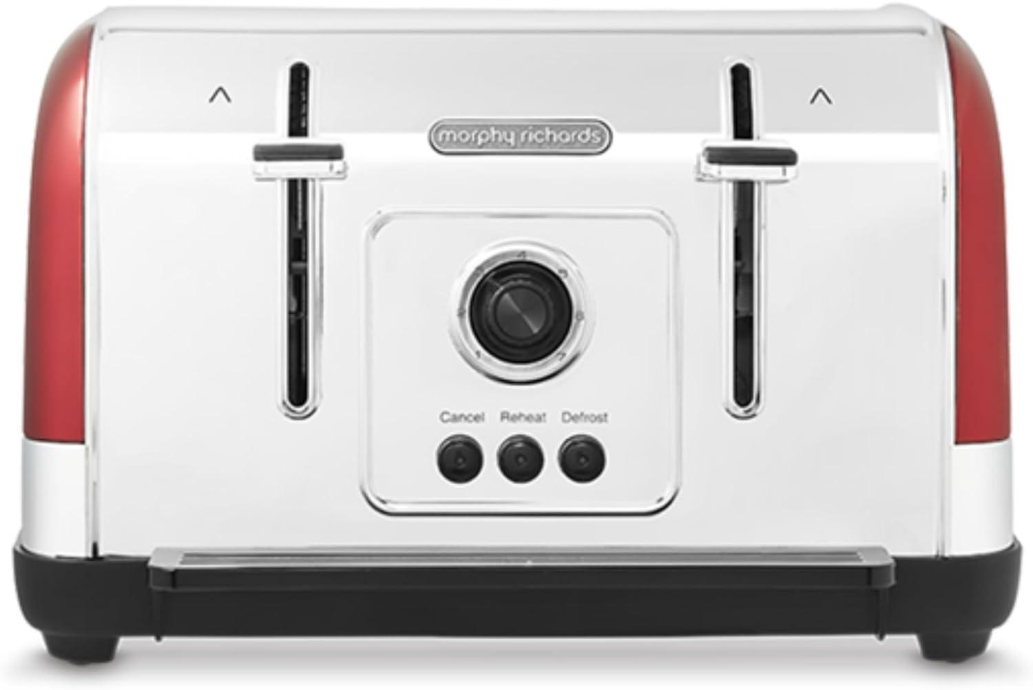Morphy Richards Venture 4 Slice Toasters Red Toaster
