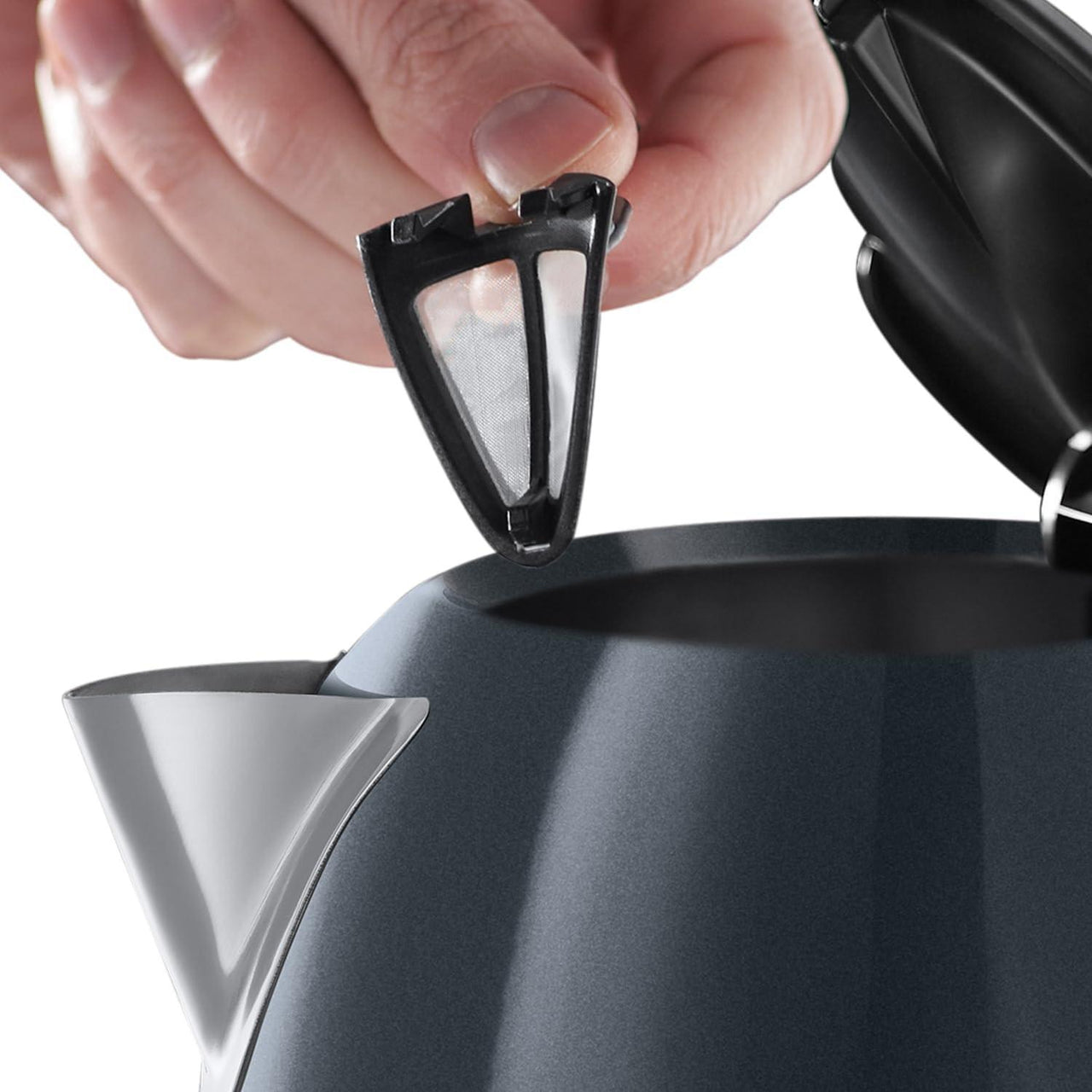 Russell Hobbs Colours Cordless Kettle with Black Handle 20414 (Grey)