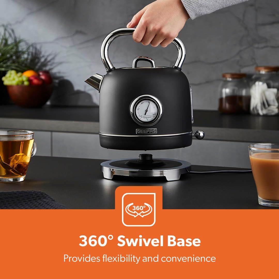 GEEPAS Retrovive Kettle GK38074UK-BK (Black)
