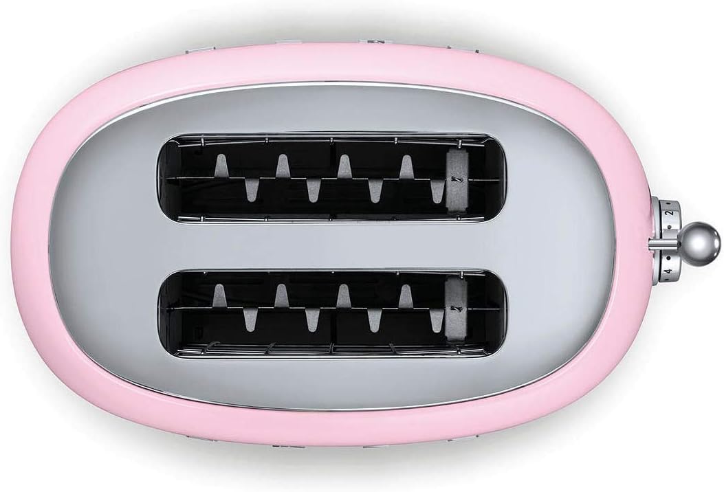 SMEG Retro 2 Slice Toaster Wide Slots TSF01PKUK (Pastel Pink)