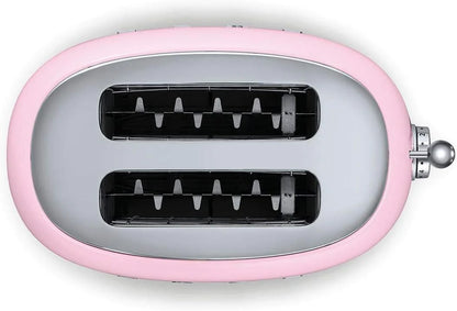 SMEG Retro Kettle & 2 Slice Toaster Matching Kitchen Set (Pastel Pink)