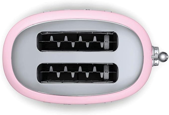 Smeg Retro 50's Style Kettle & 2 Slice Toaster Matching Kitchen Set (Pastel Pink)