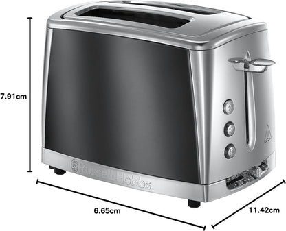 Russell Hobbs Luna 2 Slice Toaster Steel 23221 (Grey)