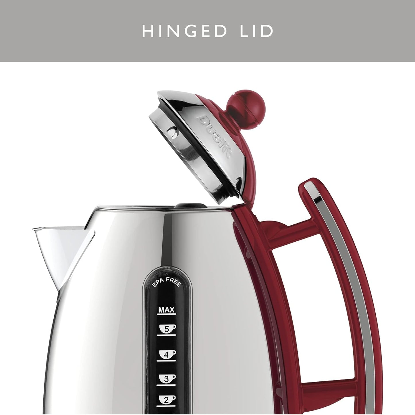 Dualit Lite Kettle Polished Gloss 72001 (Red Trim)